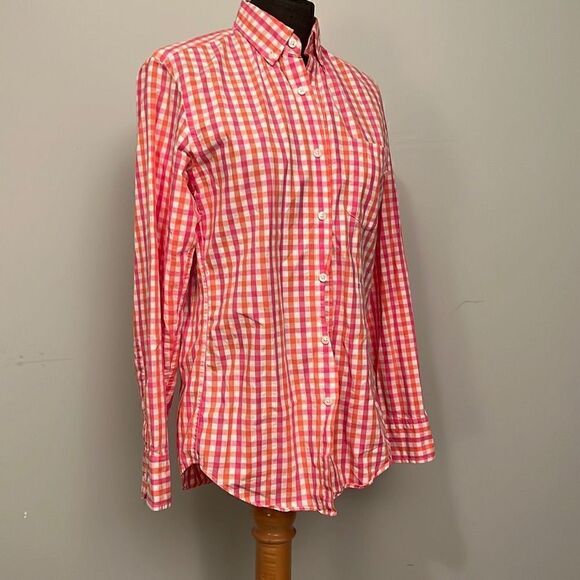J. Crew Men's Orange Plaid Long Sleeve Button Up shirt Size Extra Small - Picture 6 of 8